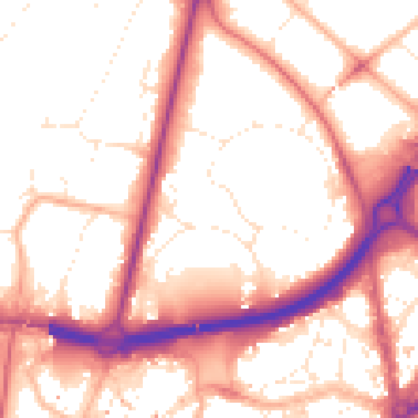 Daytime road noise heatmap for BH1 1BP