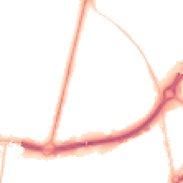 Night-time road noise heatmap for BH1 1BP