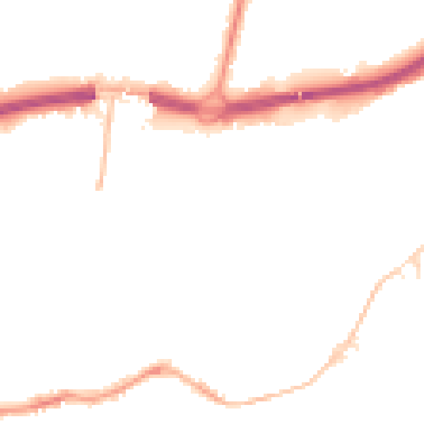 Night-time road noise heatmap for BH1 1DA