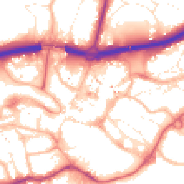 Daytime road noise heatmap for BH1 1DF