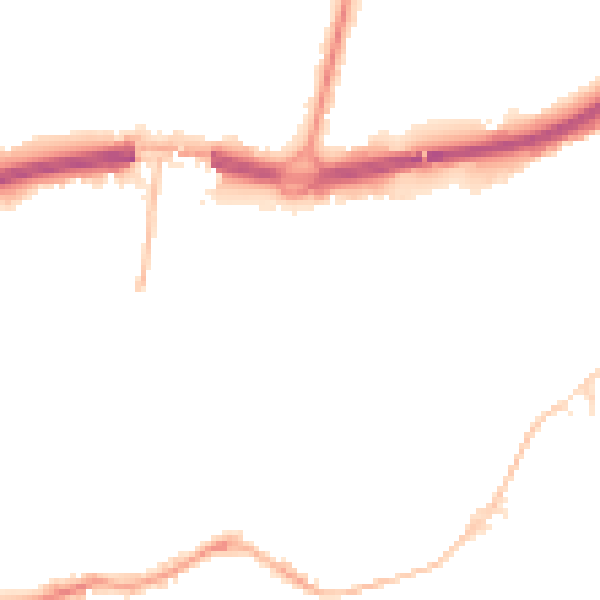 Night-time road noise heatmap for BH1 1DF