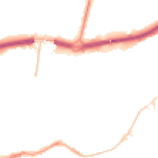 Night-time road noise heatmap for BH1 1DL