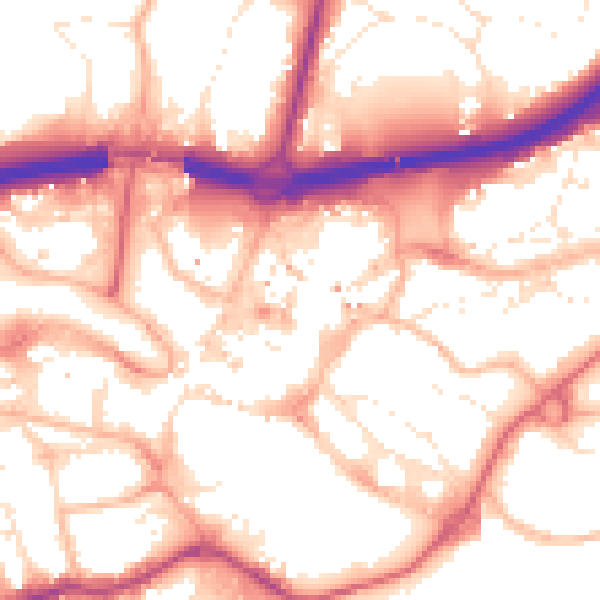 Daytime road noise heatmap for BH1 1DP