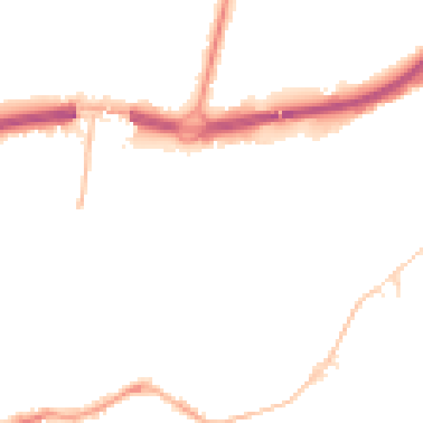 Night-time road noise heatmap for BH1 1DP