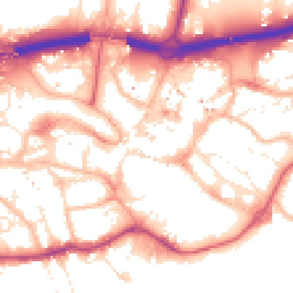 Daytime road noise heatmap for BH1 1DR