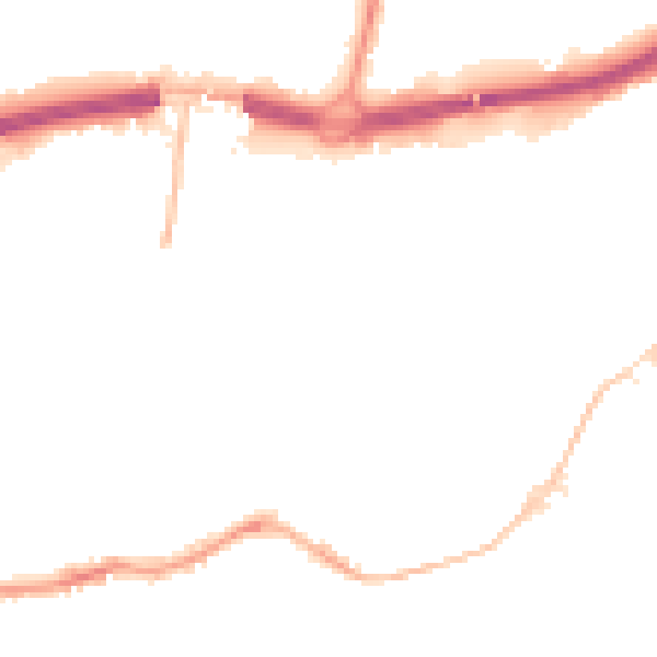 Night-time road noise heatmap for BH1 1DS