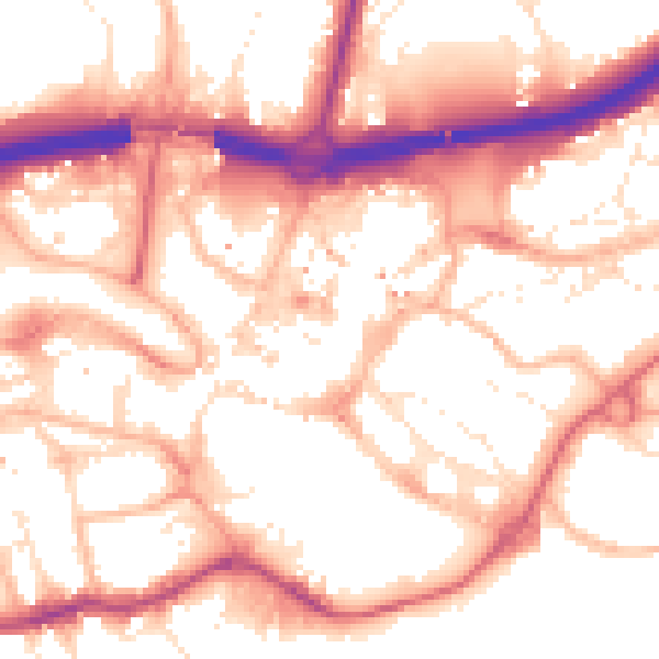 Daytime road noise heatmap for BH1 1DT