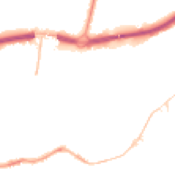 Night-time road noise heatmap for BH1 1DT
