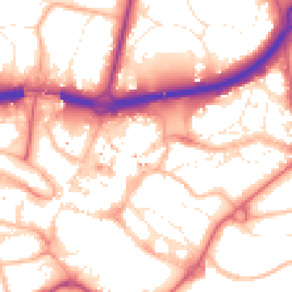 Daytime road noise heatmap for BH1 1EP