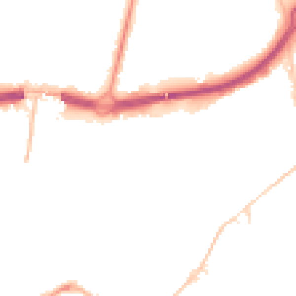 Night-time road noise heatmap for BH1 1EP