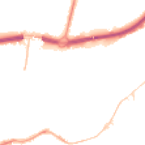 Night-time road noise heatmap for BH1 1EW