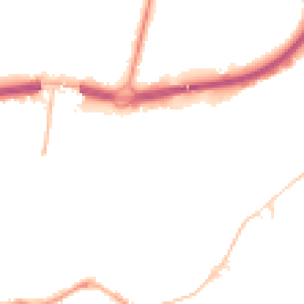 Night-time road noise heatmap for BH1 1EZ