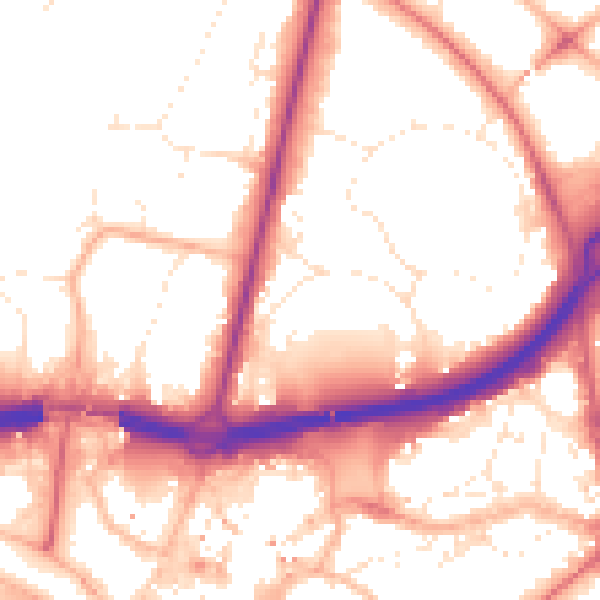 Daytime road noise heatmap for BH1 1HT