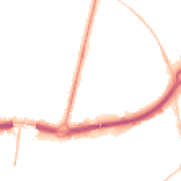 Night-time road noise heatmap for BH1 1HT
