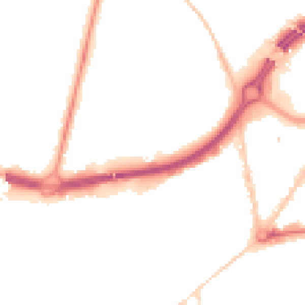 Night-time road noise heatmap for BH1 1HY