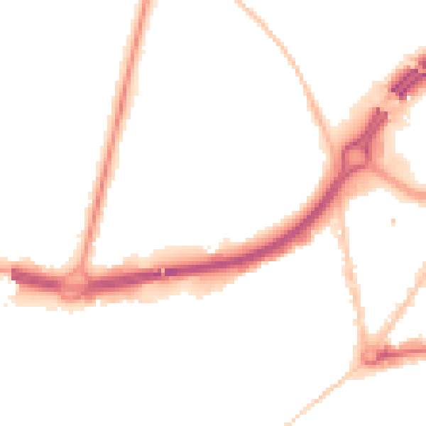 Night-time road noise heatmap for BH1 1JA