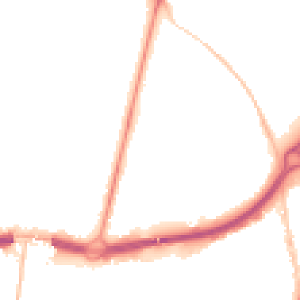 Night-time road noise heatmap for BH1 1JB