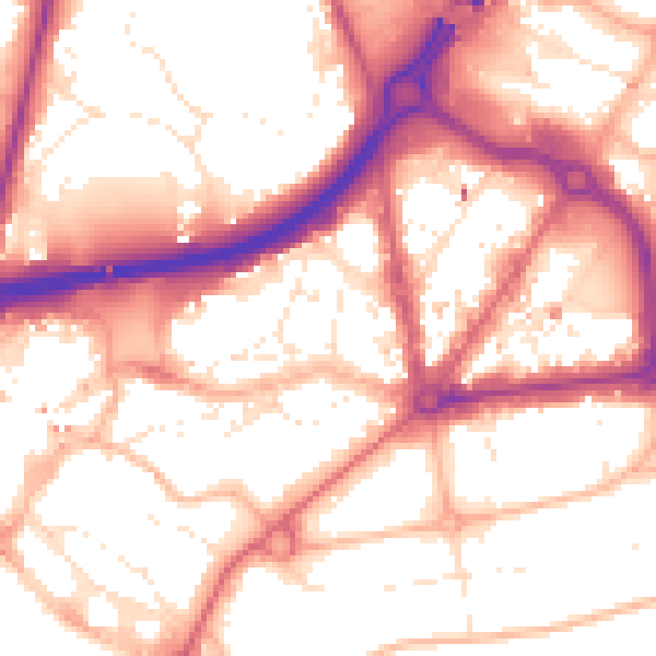 Daytime road noise heatmap for BH1 1JH