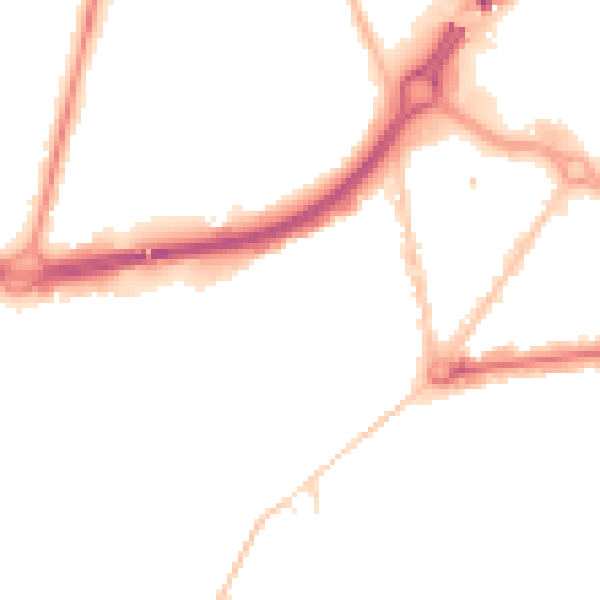 Night-time road noise heatmap for BH1 1JP
