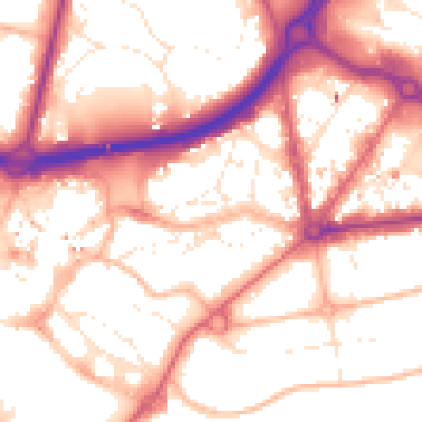 Daytime road noise heatmap for BH1 1JR