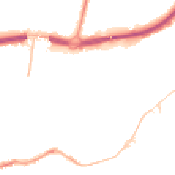 Night-time road noise heatmap for BH1 1LL