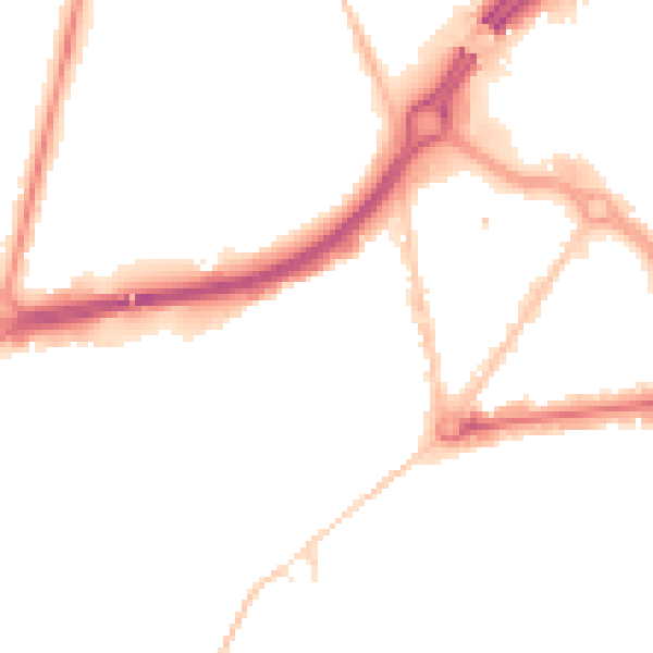 Night-time road noise heatmap for BH1 1QJ
