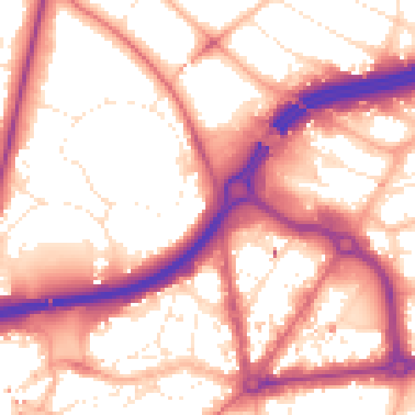 Daytime road noise heatmap for BH1 1QR