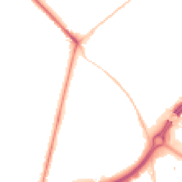 Night-time road noise heatmap for BH1 1RQ