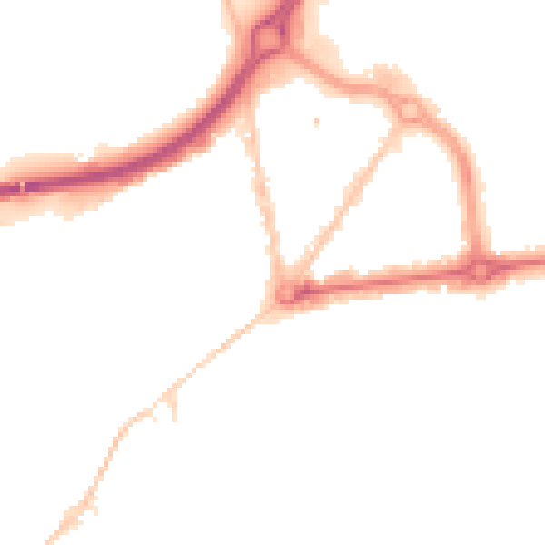 Night-time road noise heatmap for BH1 1RU