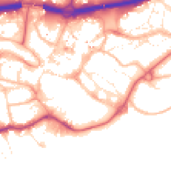 Daytime road noise heatmap for BH1 2BY