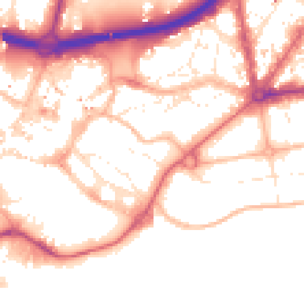 Daytime road noise heatmap for BH1 2HL