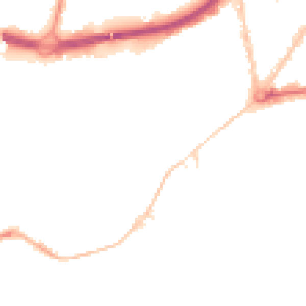 Night-time road noise heatmap for BH1 2HL
