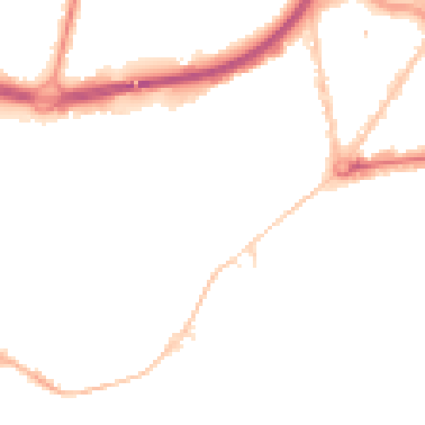 Night-time road noise heatmap for BH1 2LF