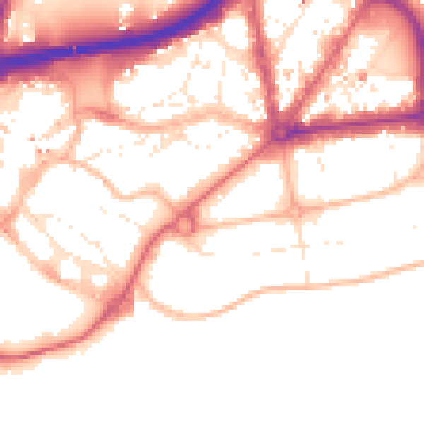 Daytime road noise heatmap for BH1 2NL