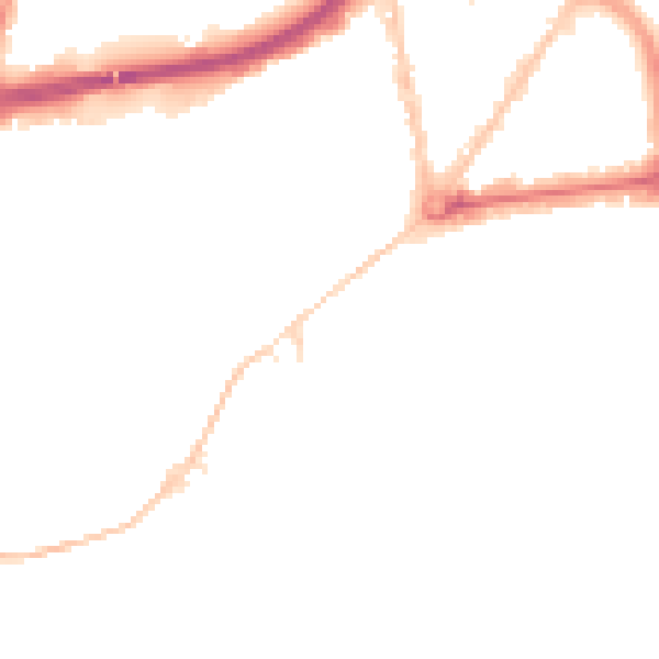Night-time road noise heatmap for BH1 2NL