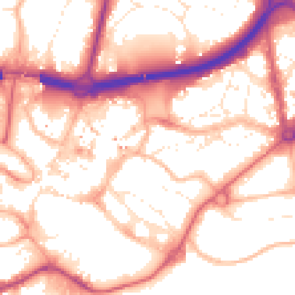 Daytime road noise heatmap for BH1 2NT