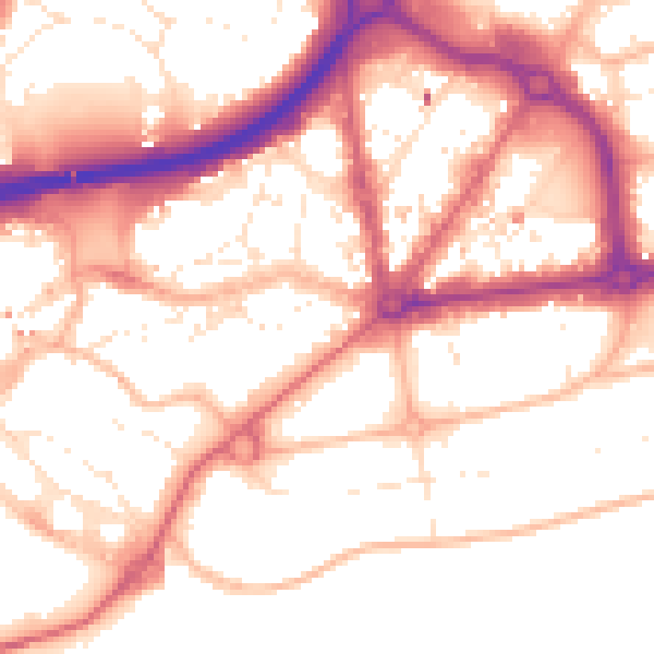Daytime road noise heatmap for BH1 2PG