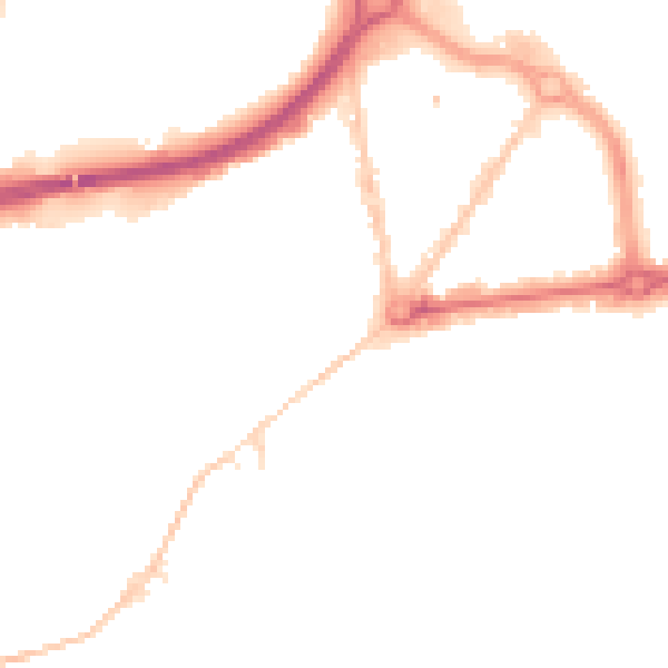 Night-time road noise heatmap for BH1 2PG