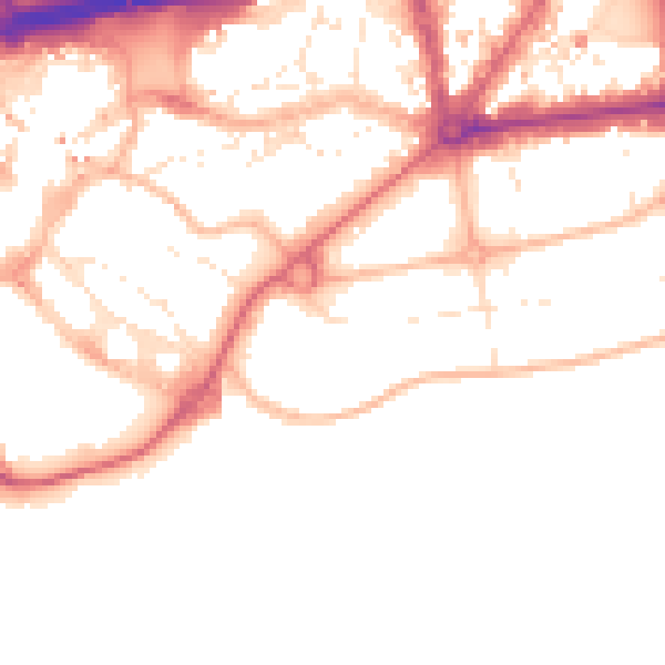 Daytime road noise heatmap for BH1 3AS