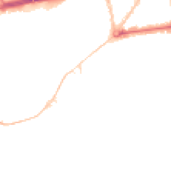 Night-time road noise heatmap for BH1 3AS