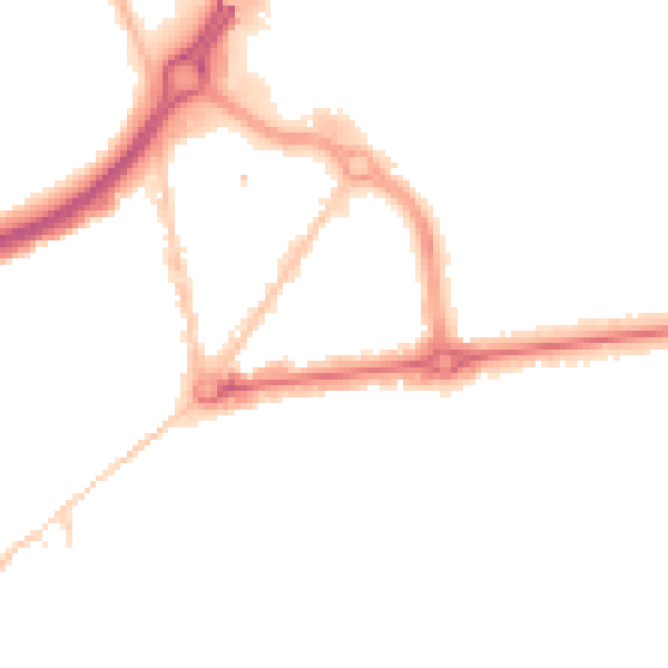 Night-time road noise heatmap for BH1 3BS