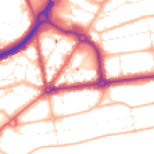 Daytime road noise heatmap for BH1 3BT