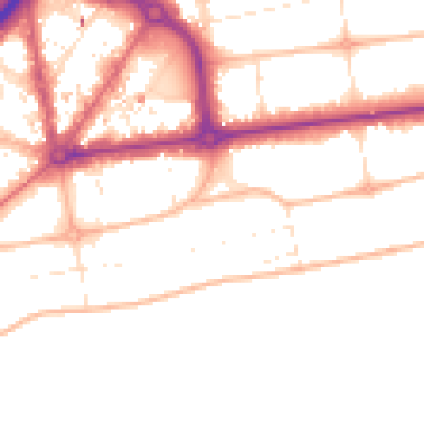 Daytime road noise heatmap for BH1 3ED