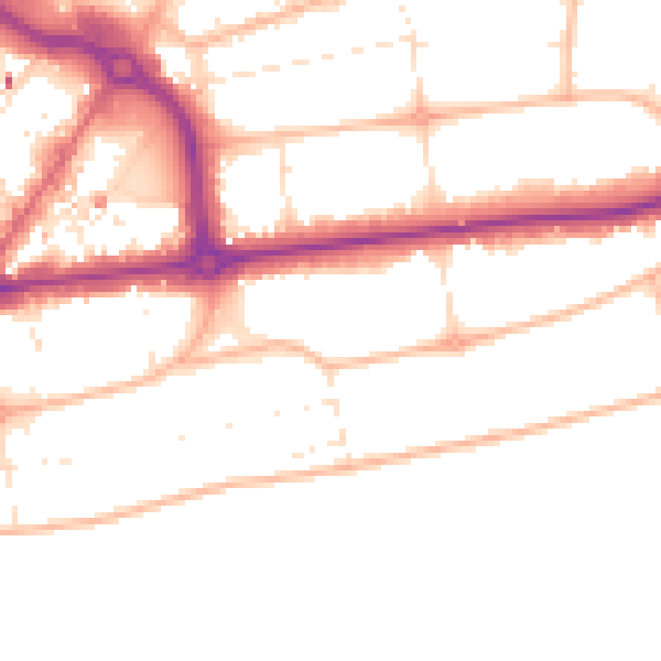 Daytime road noise heatmap for BH1 3EY
