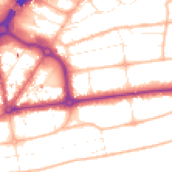 Daytime road noise heatmap for BH1 3PG
