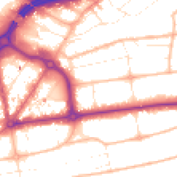 Daytime road noise heatmap for BH1 3QF