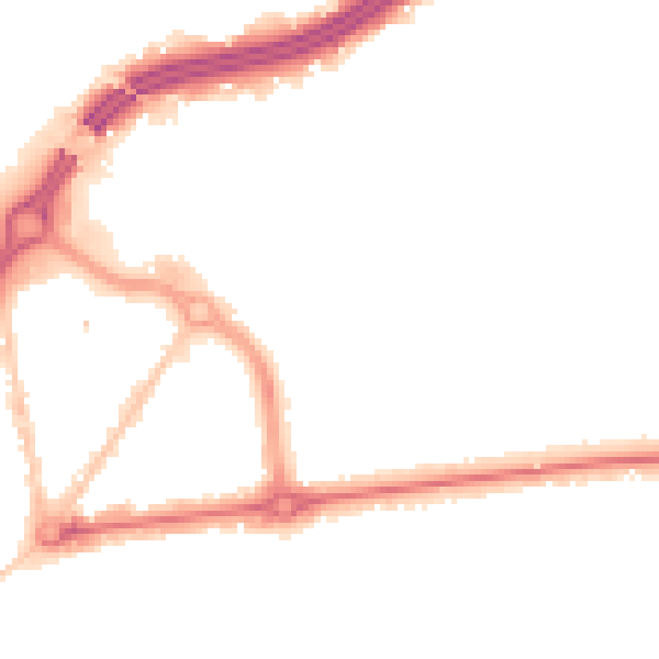 Night-time road noise heatmap for BH1 3RZ