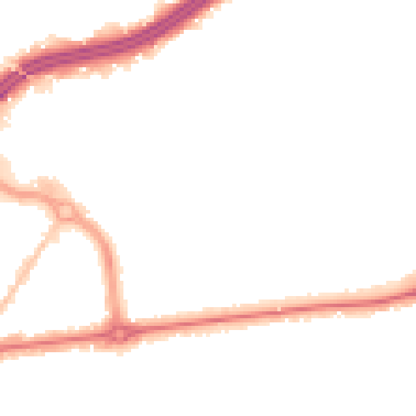 Night-time road noise heatmap for BH1 3SA