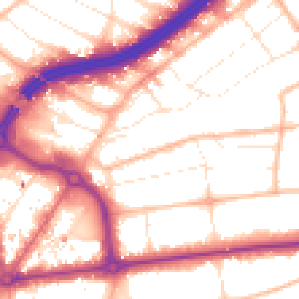 Daytime road noise heatmap for BH1 3SH