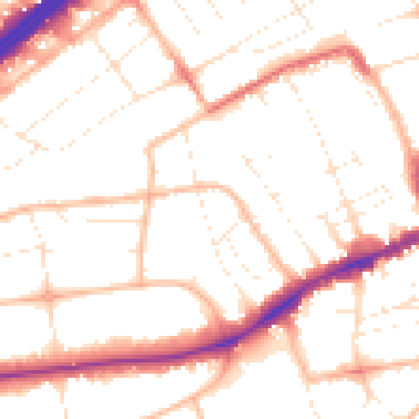 Daytime road noise heatmap for BH1 4DH